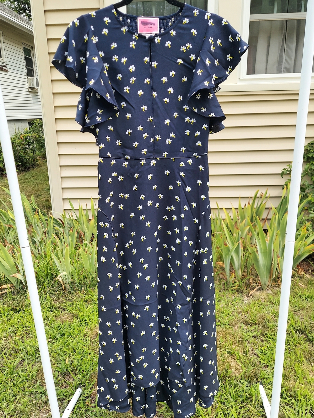 Kate Spade Daisy Toss Navy Floral High Low Midi Dress Women Size 2 NWOT Feminine - Picture 11 of 11